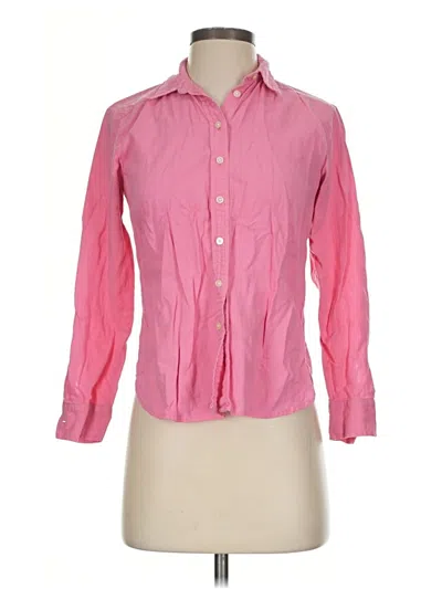 Pre-owned Ann Taylor Loft Long Sleeve Button Down Shirt In Pink