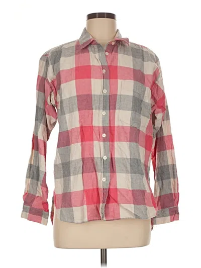 Pre-owned Ann Taylor Loft Long Sleeve Button Down Shirt In Pink