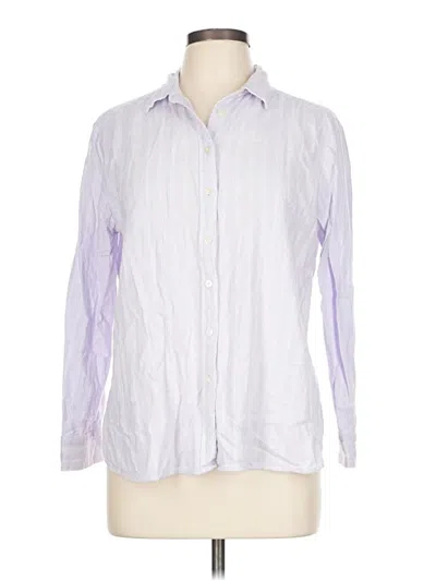 Pre-owned Ann Taylor Loft Long Sleeve Button Down Shirt In Purple