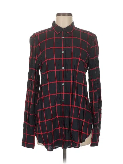 Pre-owned Ann Taylor Loft Long Sleeve Button Down Shirt In Red