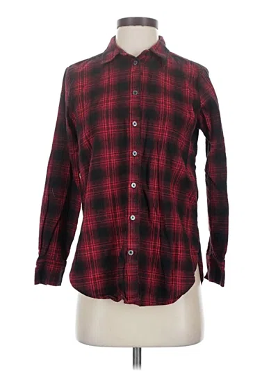 Pre-owned Ann Taylor Loft Long Sleeve Button Down Shirt In Red