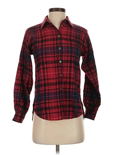 Ann Taylor Loft Long Sleeve Button Down Shirt In Red
