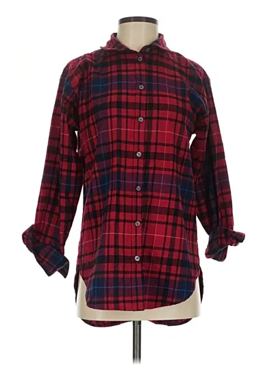 Pre-owned Ann Taylor Loft Long Sleeve Button Down Shirt In Red
