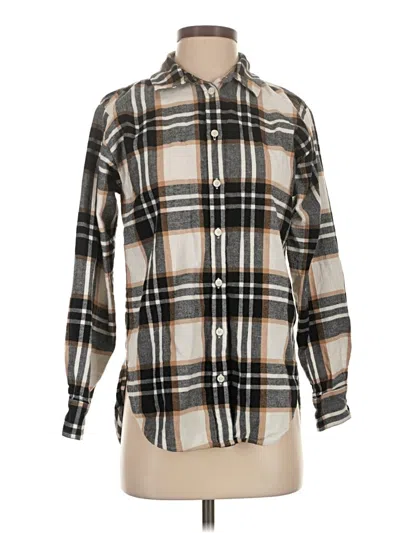 Pre-owned Ann Taylor Loft Long Sleeve Button Down Shirt In Tan