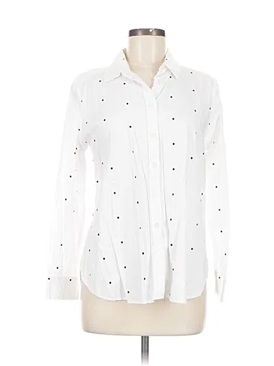Pre-owned Ann Taylor Loft Long Sleeve Button Down Shirt In White