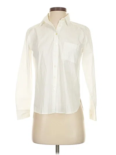 Ann Taylor Loft Long Sleeve Button Down Shirt In White
