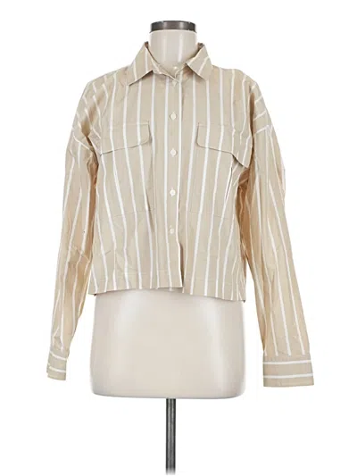 Pre-owned Ann Taylor Loft Long Sleeve Button Down Shirt In White