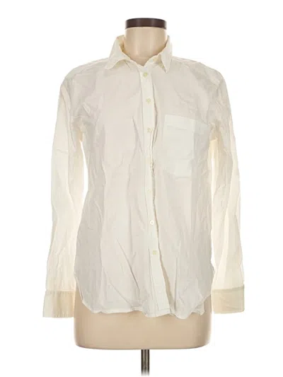Pre-owned Ann Taylor Loft Long Sleeve Button Down Shirt In White