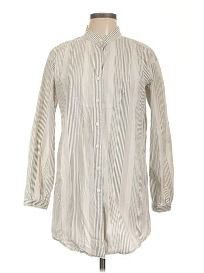 Pre-owned Ann Taylor Loft Long Sleeve Button Down Shirt In White