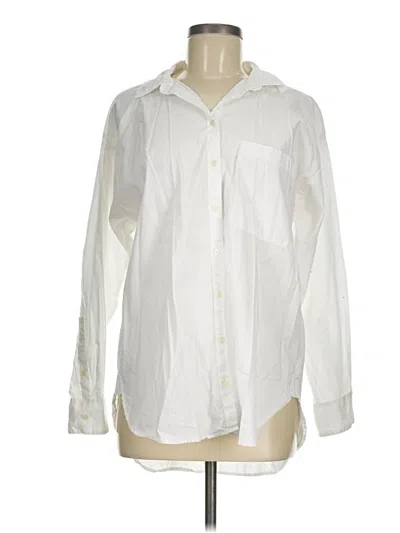 Pre-owned Ann Taylor Loft Long Sleeve Button Down Shirt In White