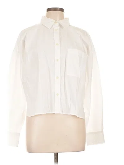 Pre-owned Ann Taylor Loft Long Sleeve Button Down Shirt In White