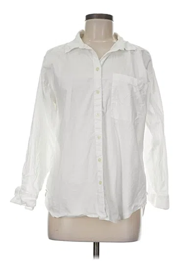 Pre-owned Ann Taylor Loft Long Sleeve Button Down Shirt In White