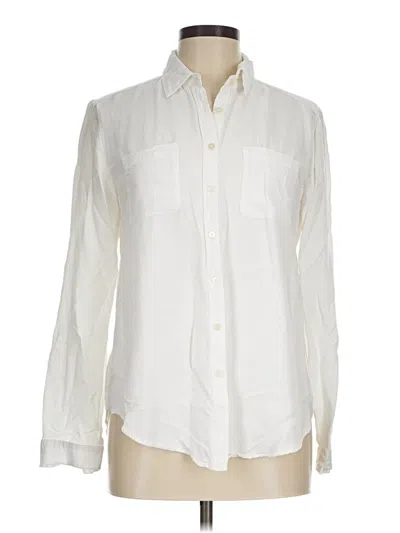 Pre-owned Ann Taylor Loft Long Sleeve Button Down Shirt In White