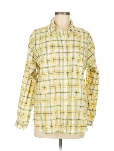 Pre-owned Ann Taylor Loft Long Sleeve Button Down Shirt In Yellow
