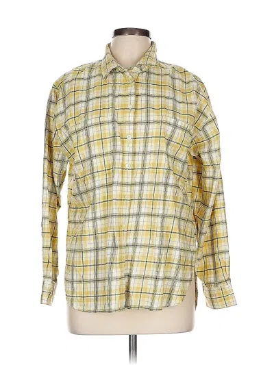 Pre-owned Ann Taylor Loft Long Sleeve Button Down Shirt In Yellow