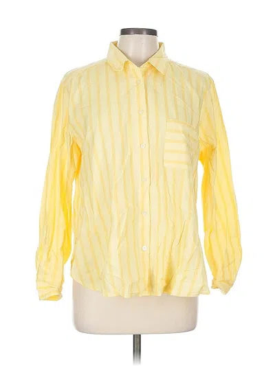Pre-owned Ann Taylor Loft Long Sleeve Button Down Shirt In Yellow