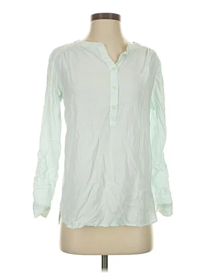 Pre-owned Ann Taylor Loft Long Sleeve Henley Shirt In Green