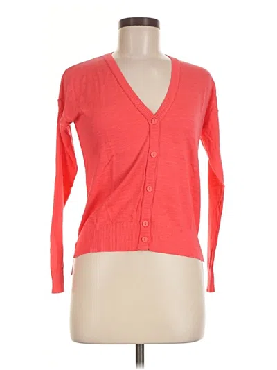 Pre-owned Ann Taylor Loft Long Sleeve Henley Shirt In Red