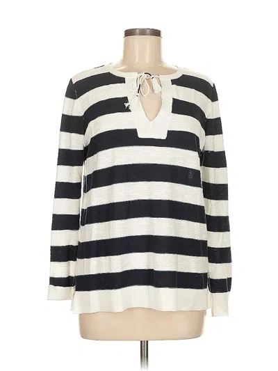 Pre-owned Ann Taylor Loft Long Sleeve Henley Shirt In White