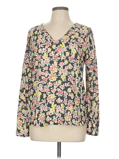 Pre-owned Ann Taylor Loft Long Sleeve Henley Shirt In Yellow