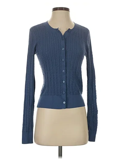 Pre-owned Ann Taylor Loft Long Sleeve Polo Shirt In Blue