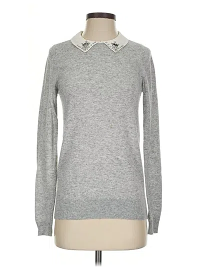Pre-owned Ann Taylor Loft Long Sleeve Polo Shirt In Gray