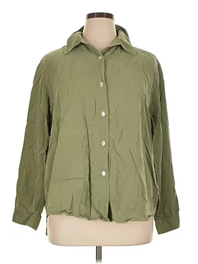 Pre-owned Ann Taylor Loft Long Sleeve Polo Shirt In Ivory