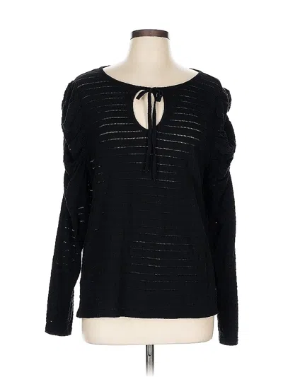 Pre-owned Ann Taylor Loft Long Sleeve T-shirt In Black