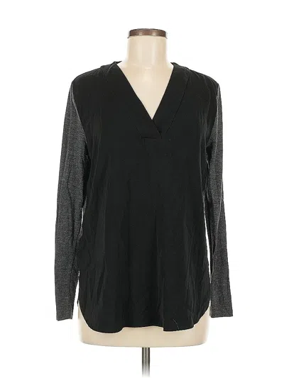 Pre-owned Ann Taylor Loft Long Sleeve T-shirt In Black