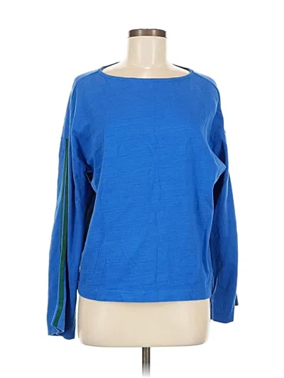 Pre-owned Ann Taylor Loft Long Sleeve T-shirt In Blue