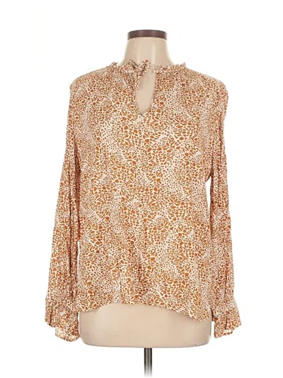 Pre-owned Ann Taylor Loft Long Sleeve T-shirt In Brown