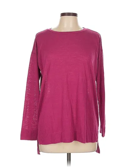 Pre-owned Ann Taylor Loft Long Sleeve T-shirt In Burgundy