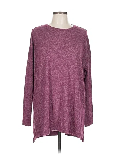 Pre-owned Ann Taylor Loft Long Sleeve T-shirt In Burgundy