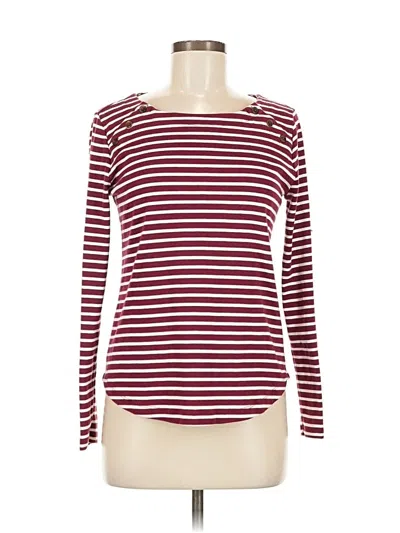 Pre-owned Ann Taylor Loft Long Sleeve T-shirt In Burgundy