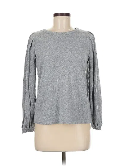Pre-owned Ann Taylor Loft Long Sleeve T-shirt In Gray