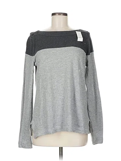 Pre-owned Ann Taylor Loft Long Sleeve T-shirt In Gray
