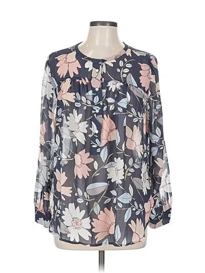 Pre-owned Ann Taylor Loft Long Sleeve T-shirt In Gray