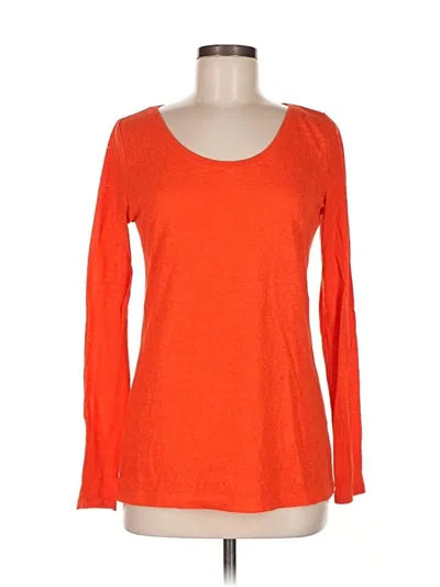 Pre-owned Ann Taylor Loft Long Sleeve T-shirt In Orange