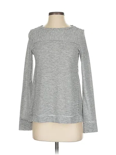 Pre-owned Ann Taylor Loft Long Sleeve T-shirt In Silver