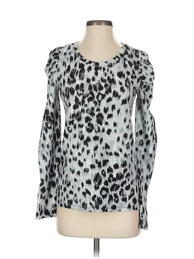 Pre-owned Ann Taylor Loft Long Sleeve T-shirt In Silver