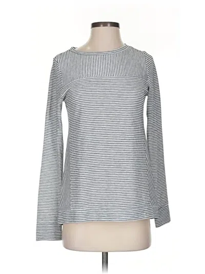 Pre-owned Ann Taylor Loft Long Sleeve T-shirt In Silver