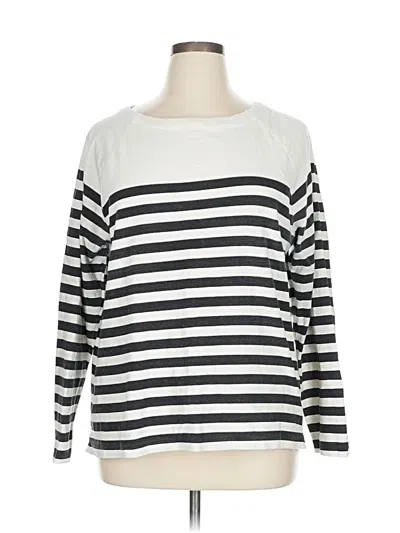 Pre-owned Ann Taylor Loft Long Sleeve T-shirt In Silver