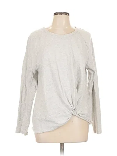 Pre-owned Ann Taylor Loft Long Sleeve T-shirt In Silver