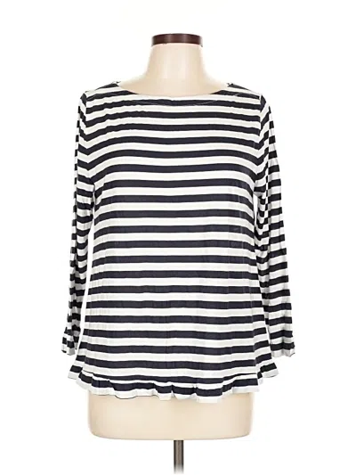 Pre-owned Ann Taylor Loft Long Sleeve T-shirt In White