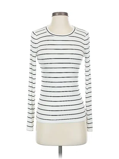 Pre-owned Ann Taylor Loft Long Sleeve T-shirt In White