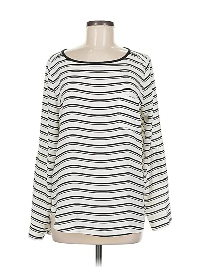 Pre-owned Ann Taylor Loft Long Sleeve T-shirt In White