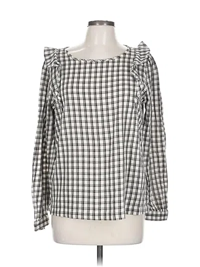 Pre-owned Ann Taylor Loft Long Sleeve T-shirt In White