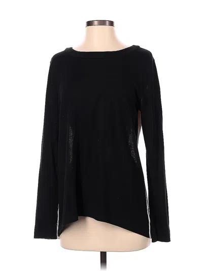 Pre-owned Ann Taylor Loft Long Sleeve Top Black Boatneck Tops