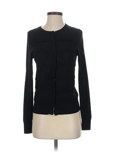 Pre-owned Ann Taylor Loft Long Sleeve Top Black Crew Neck Tops