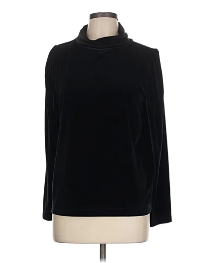 Pre-owned Ann Taylor Loft Long Sleeve Top Black Turtleneck Tops